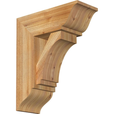 Imperial Traditional Rough Sawn Bracket W/ Offset Brace, Western Red Cedar, 8W X 20D X 24H